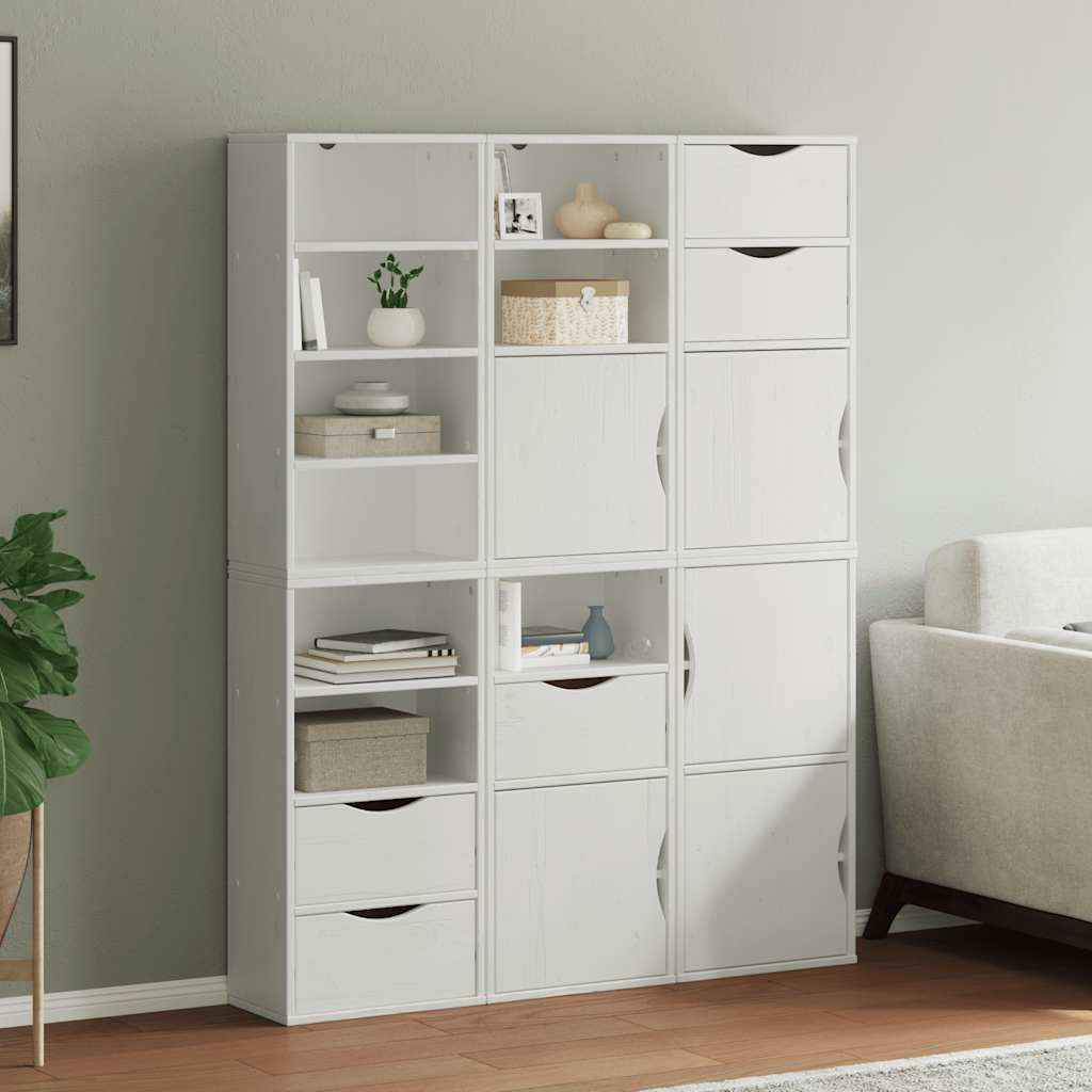 Armoires latérales 6 pcs ODDA blanc 40x24x79 cm bois massif pin - XIOS