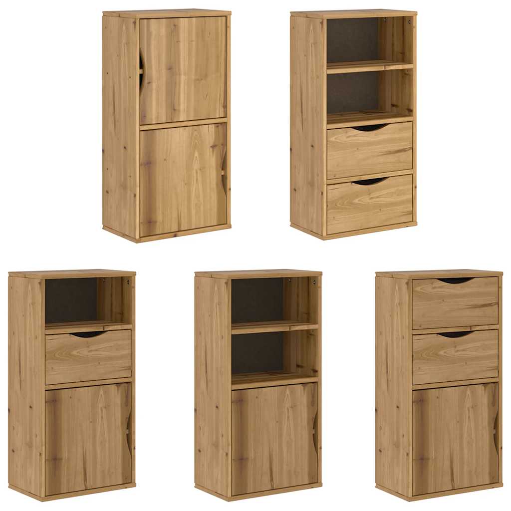 Armoires latérales 5 pcs ODDA 40x24x79 cm bois massif pin