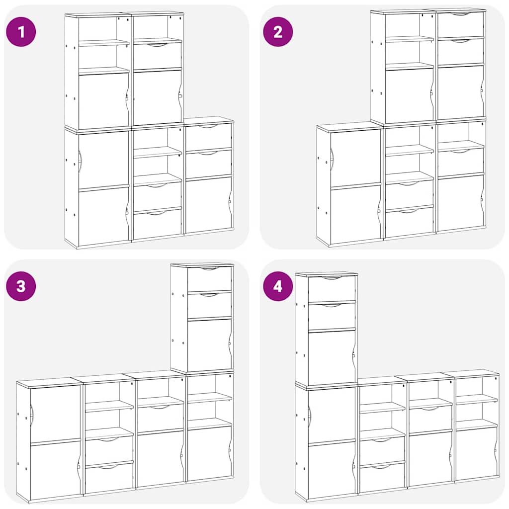 Armoires latérales 5 pcs ODDA 40x24x79 cm bois massif pin - XIOS