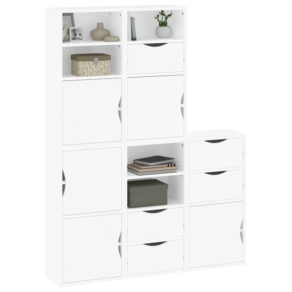 Armoires latérales 5 pcs ODDA blanc 40x24x79 cm bois massif pin - XIOS