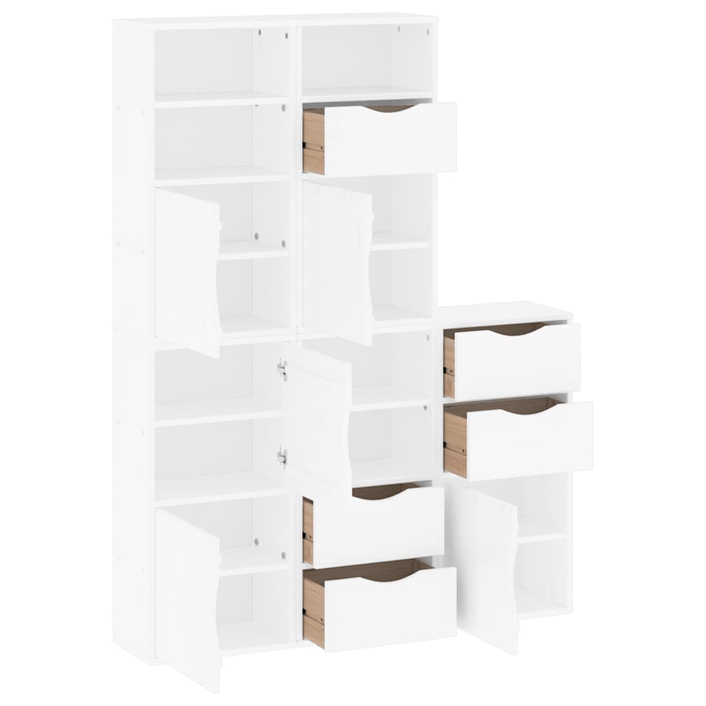 Armoires latérales 5 pcs ODDA blanc 40x24x79 cm bois massif pin - XIOS