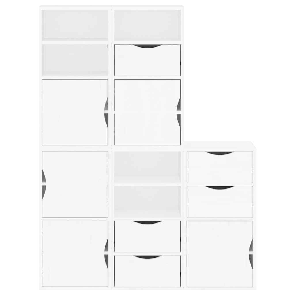 Armoires latérales 5 pcs ODDA blanc 40x24x79 cm bois massif pin - XIOS