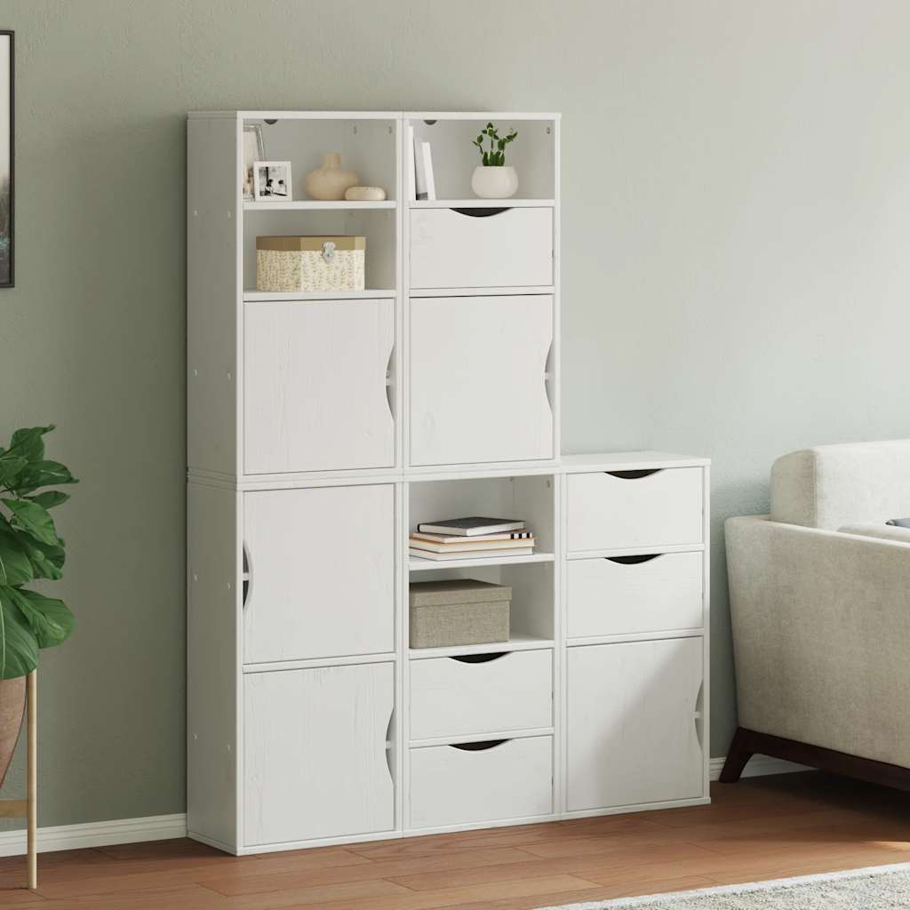 Armoires latérales 5 pcs ODDA blanc 40x24x79 cm bois massif pin - XIOS