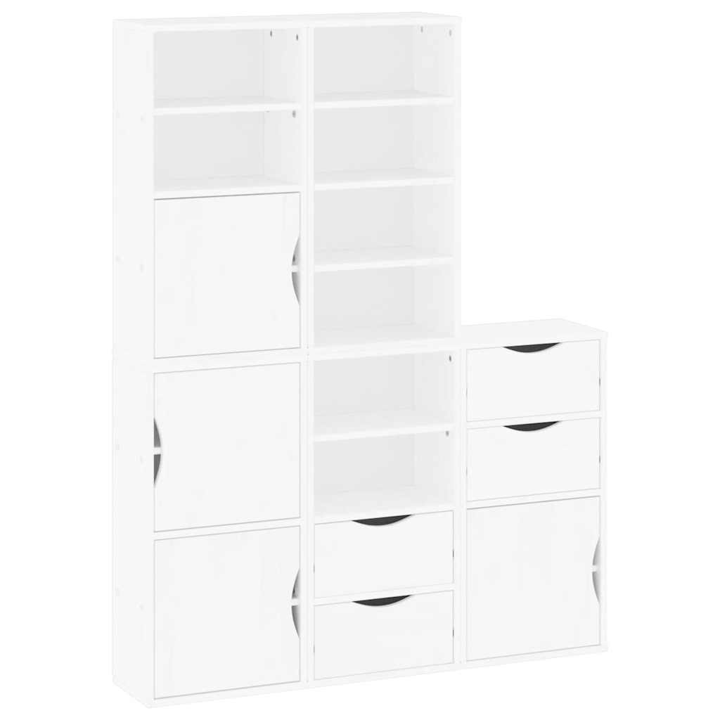 Armoires latérales 5 pcs ODDA blanc 40x24x79 cm bois massif pin - XIOS