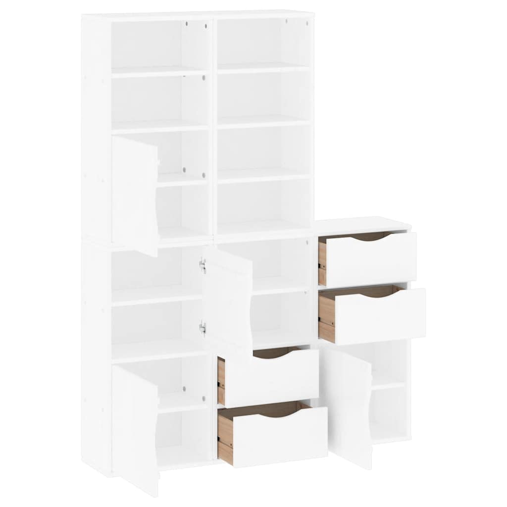 Armoires latérales 5 pcs ODDA blanc 40x24x79 cm bois massif pin - XIOS