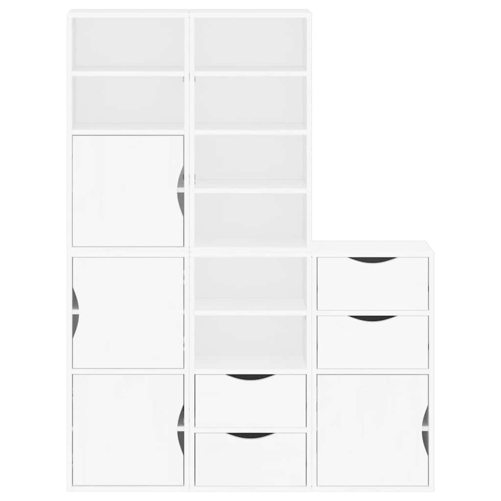 Armoires latérales 5 pcs ODDA blanc 40x24x79 cm bois massif pin - XIOS