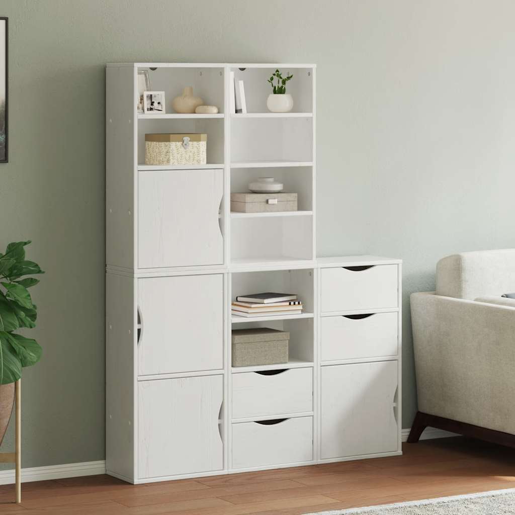 Armoires latérales 5 pcs ODDA blanc 40x24x79 cm bois massif pin - XIOS