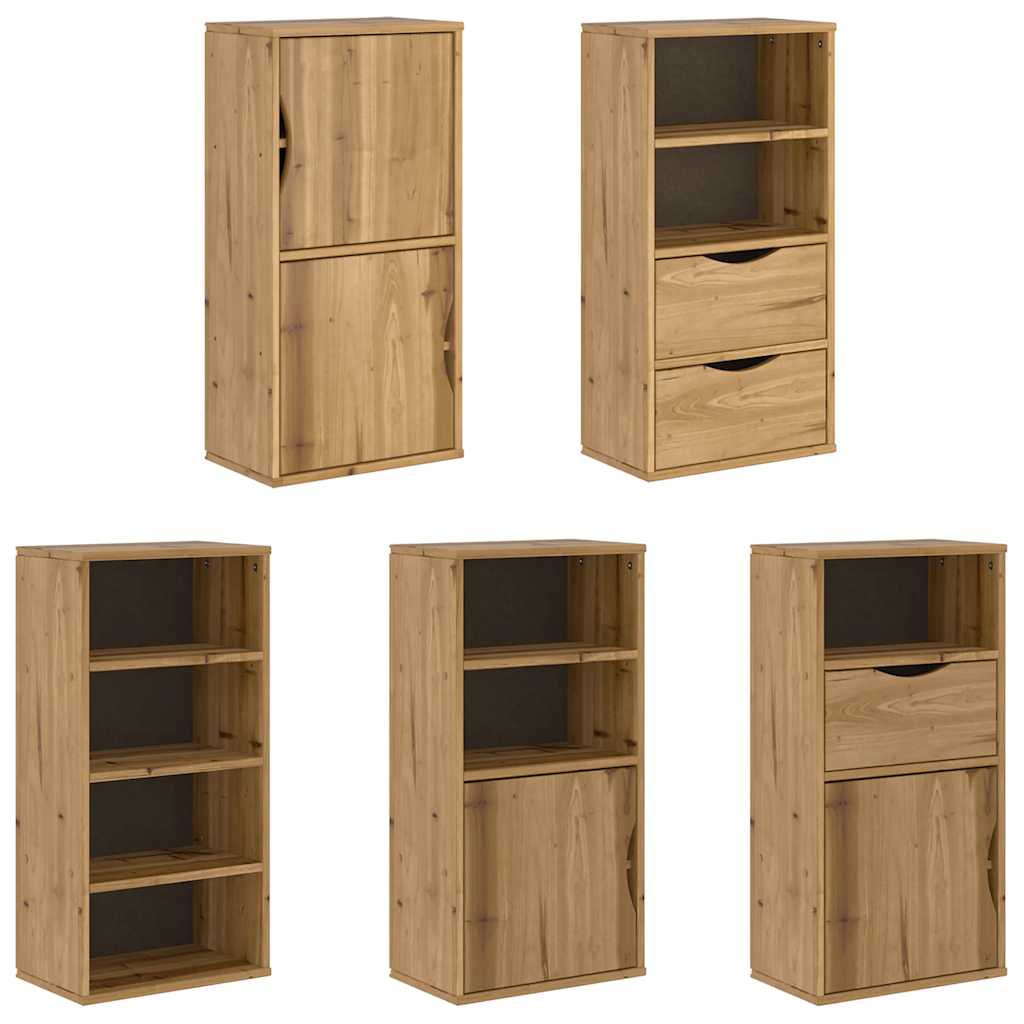 Armoires latérales 5 pcs ODDA 40x24x79 cm bois massif pin