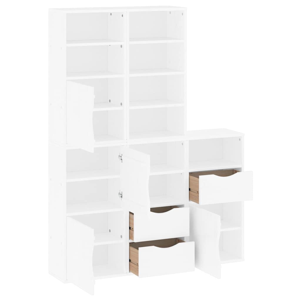 Armoires latérales 5 pcs ODDA blanc 40x24x79 cm bois massif pin - XIOS