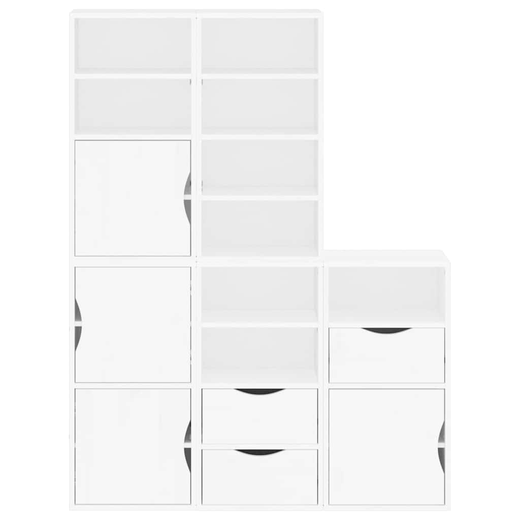 Armoires latérales 5 pcs ODDA blanc 40x24x79 cm bois massif pin - XIOS