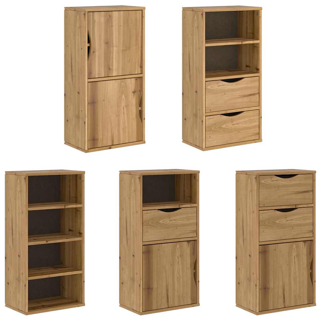 Armoires latérales 5 pcs ODDA 40x24x79 cm bois massif pin