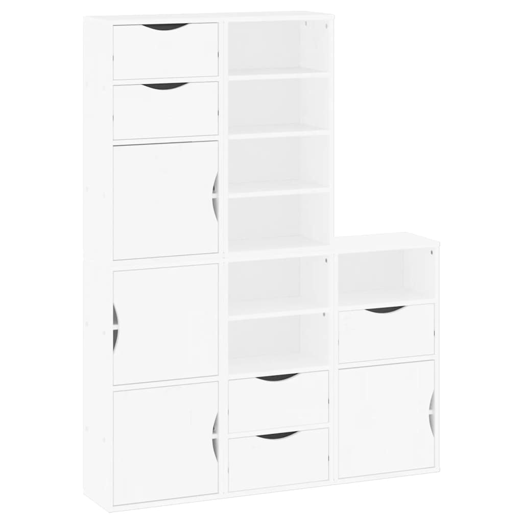Armoires latérales 5 pcs ODDA blanc 40x24x79 cm bois massif pin - XIOS