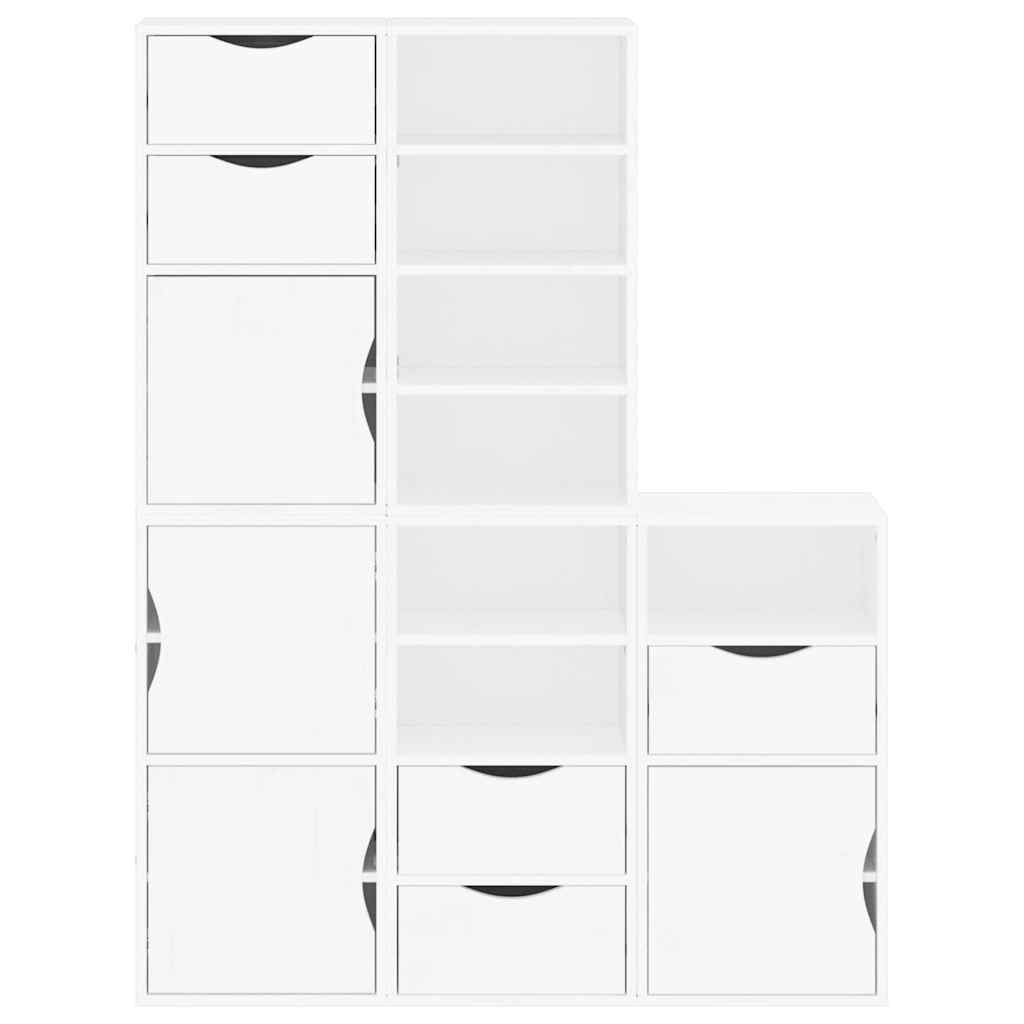 Armoires latérales 5 pcs ODDA blanc 40x24x79 cm bois massif pin - XIOS