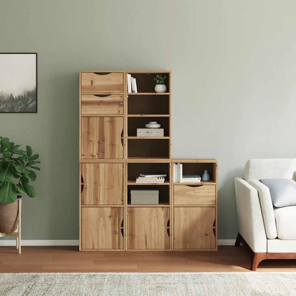 Armoires latérales 5 pcs ODDA 40x24x79 cm bois massif pin - XIOS