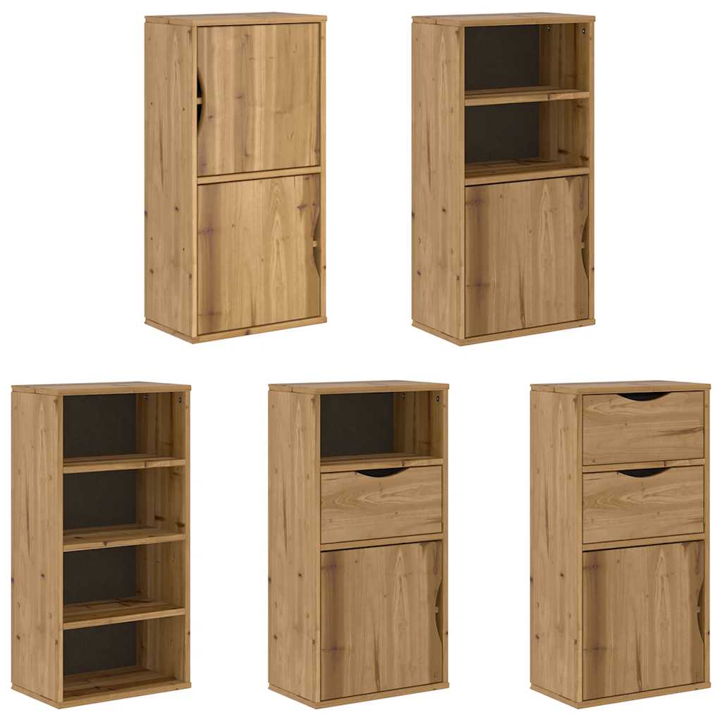 Armoires latérales 5 pcs ODDA 40x24x79 cm bois massif pin