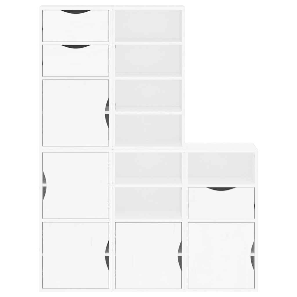 Armoires latérales 5 pcs ODDA blanc 40x24x79 cm bois massif pin - XIOS