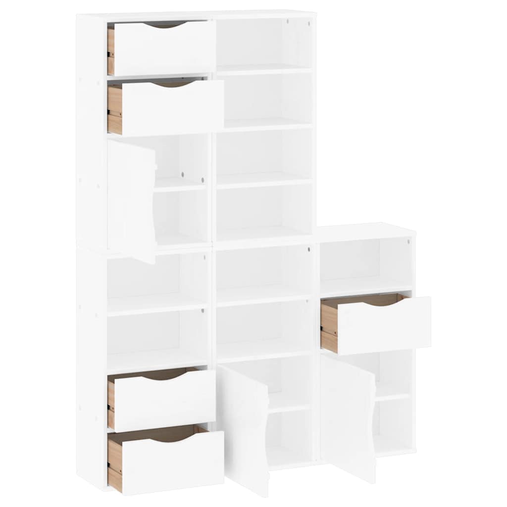 Armoires latérales 5 pcs ODDA blanc 40x24x79 cm bois massif pin - XIOS