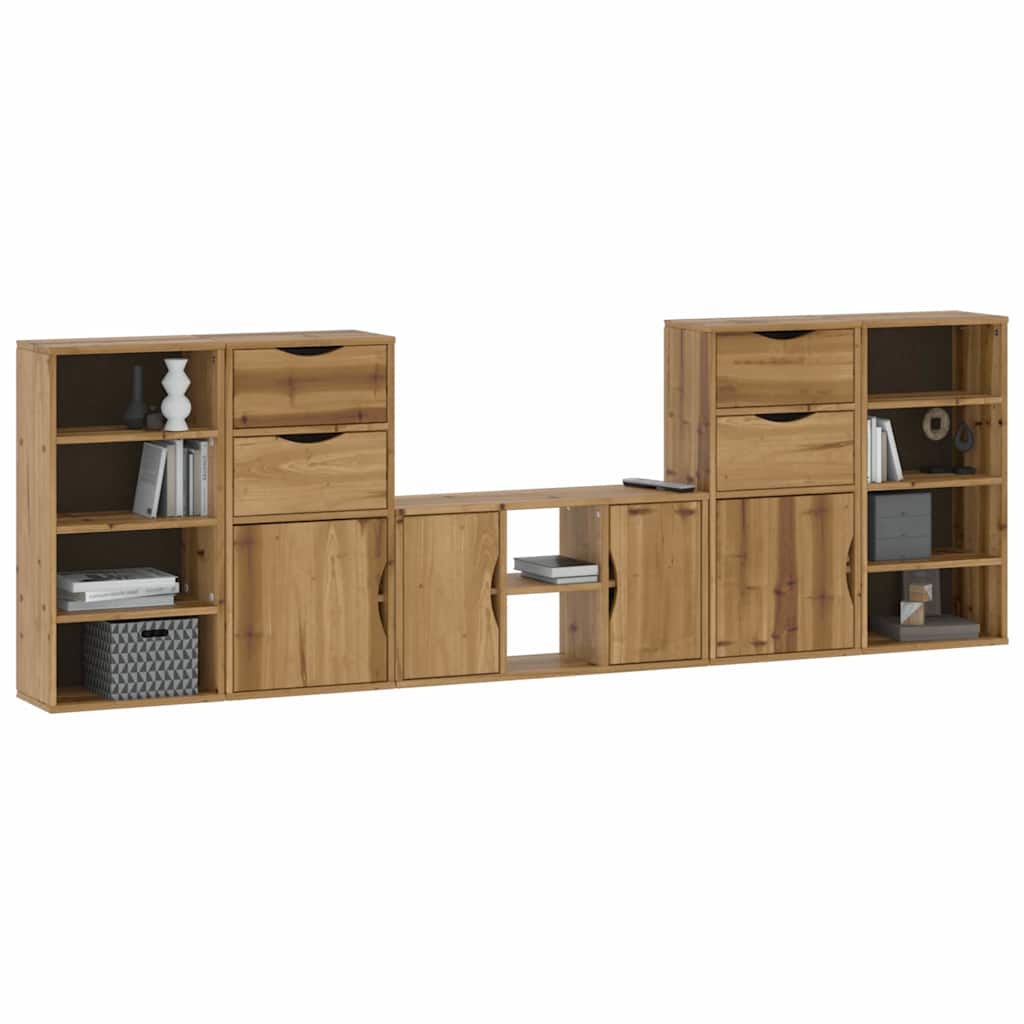 Meubles TV 5 pcs avec rangement ODDA bois de pin massif Meubles TV vidaXL