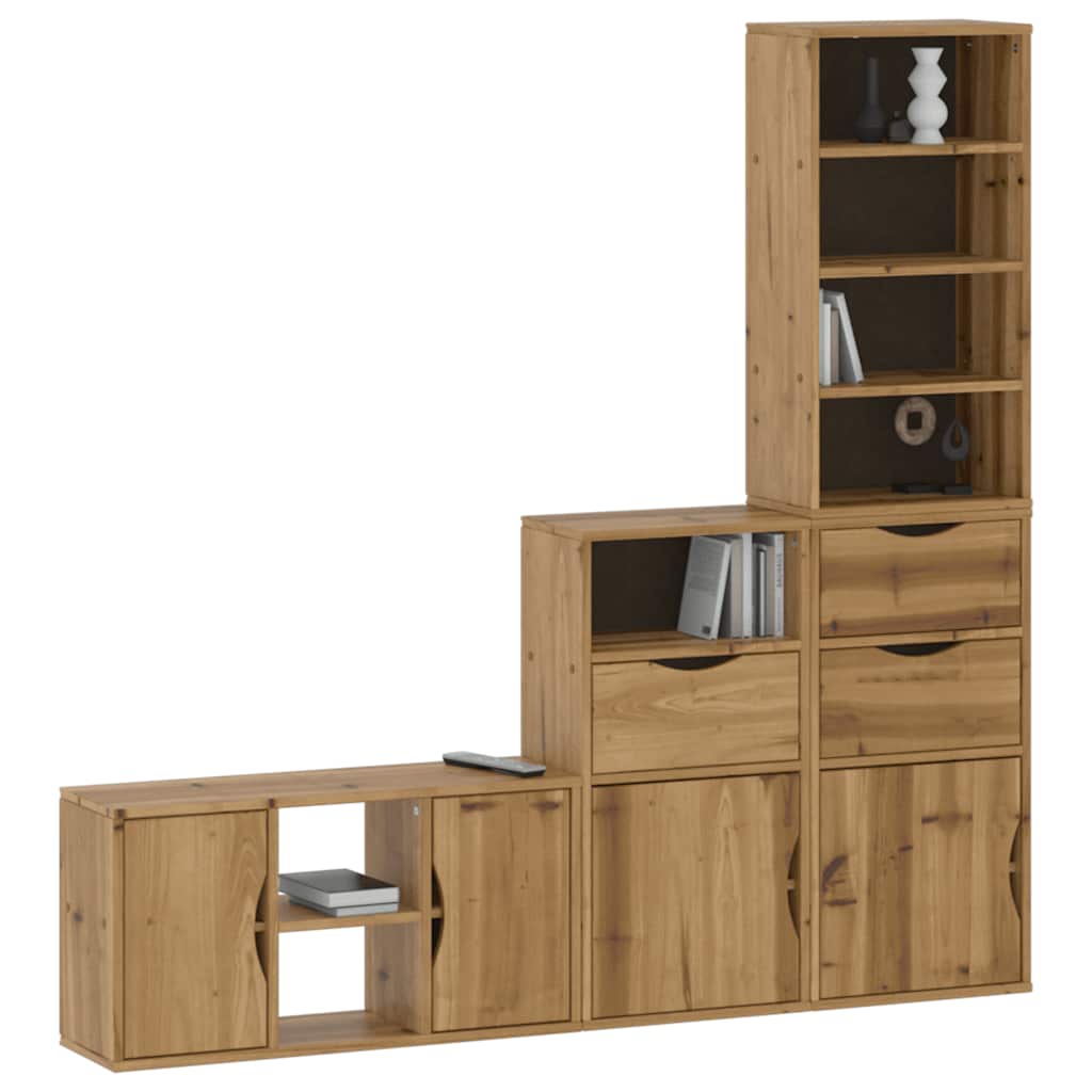 Meubles TV 4 pcs avec rangement ODDA bois de pin massif Meubles TV vidaXL