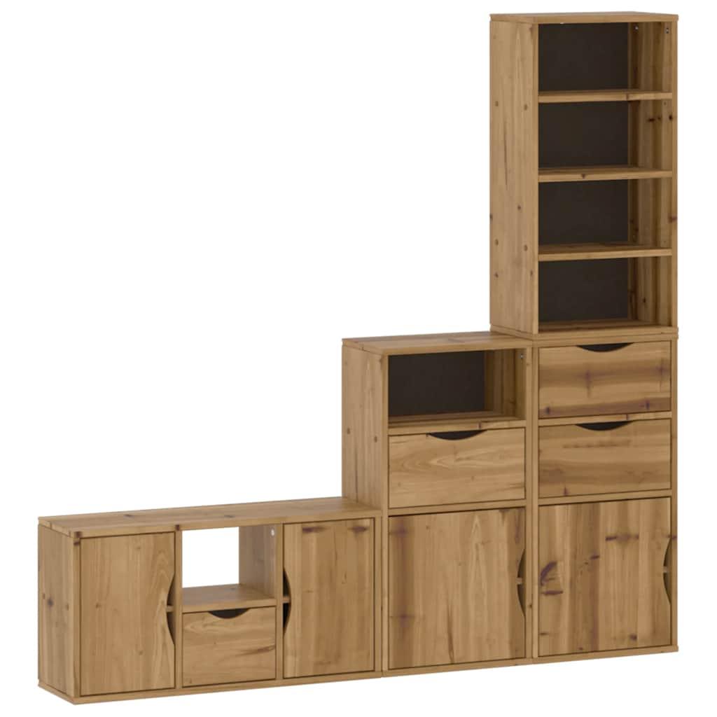 Meubles TV 4 pcs avec rangement ODDA bois de pin massif Meubles TV vidaXL