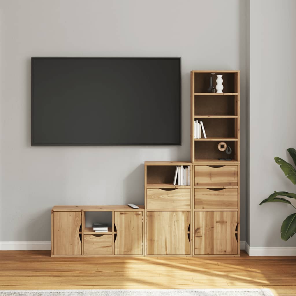 Meubles TV 4 pcs avec rangement ODDA bois de pin massif Meubles TV vidaXL
