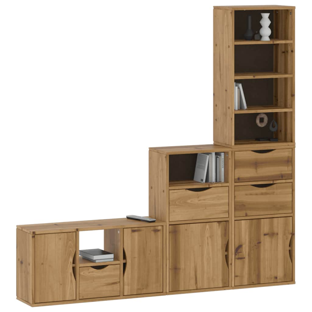 Meubles TV 4 pcs avec rangement ODDA bois de pin massif Meubles TV vidaXL