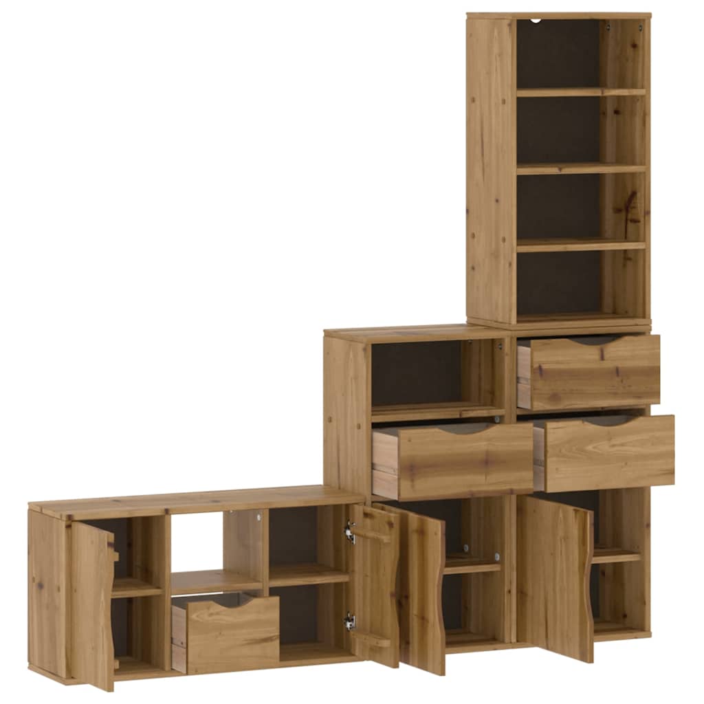 Meubles TV 4 pcs avec rangement ODDA bois de pin massif Meubles TV vidaXL
