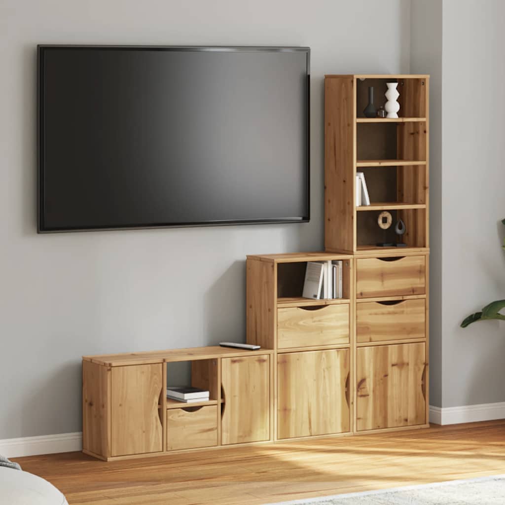 Meubles TV 4 pcs avec rangement ODDA bois de pin massif Meubles TV vidaXL
