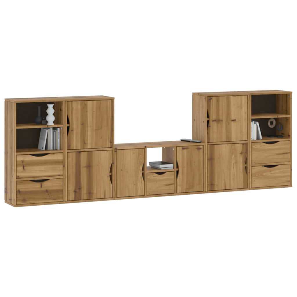 Meubles TV 5 pcs avec rangement ODDA bois de pin massif Meubles TV vidaXL