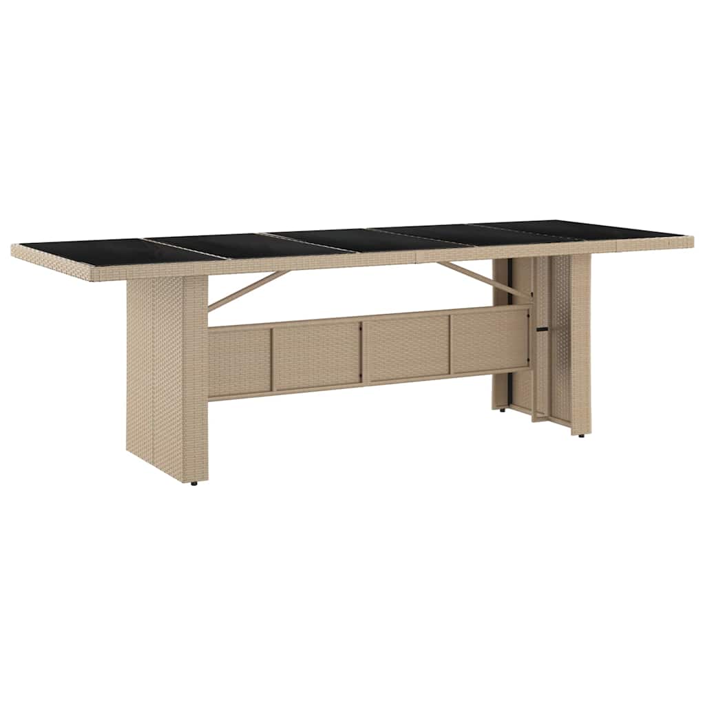 Ensemble de salle à manger pour jardin 9 pcs Beige polyrotin
