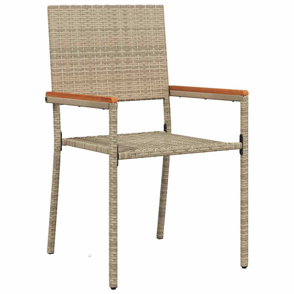 Ensemble de salle à manger pour jardin 9 pcs Beige polyrotin