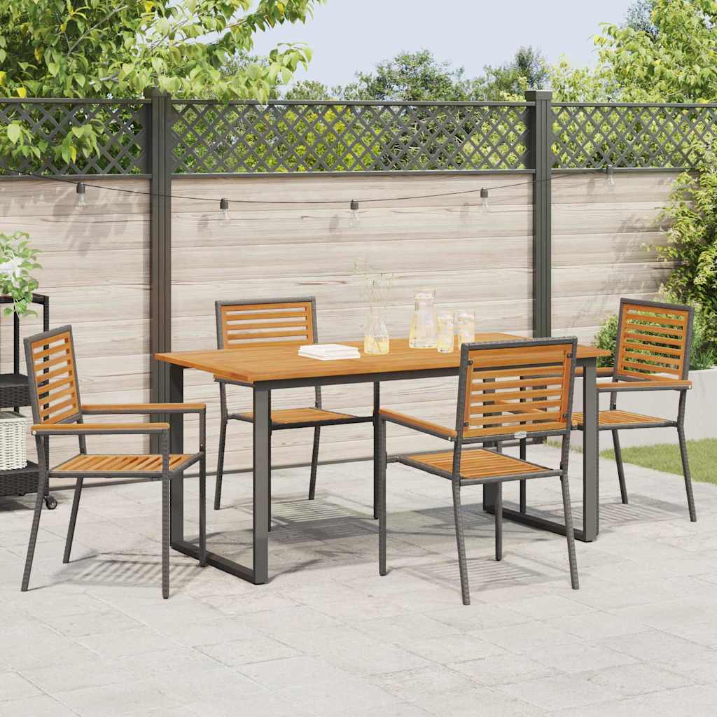 Ensemble de salle à manger pour jardin 5 pcs Noir - XIOS