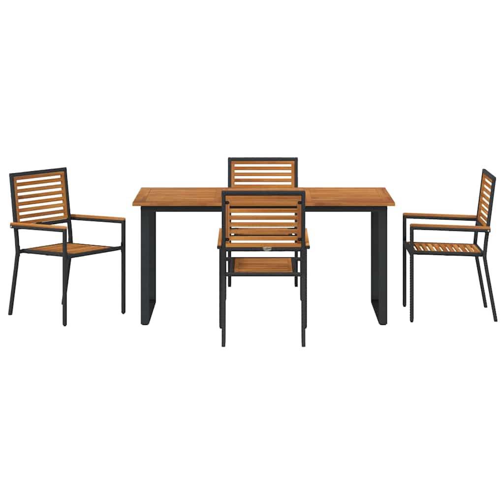 Ensemble de salle à manger pour jardin 5 pcs Noir - XIOS