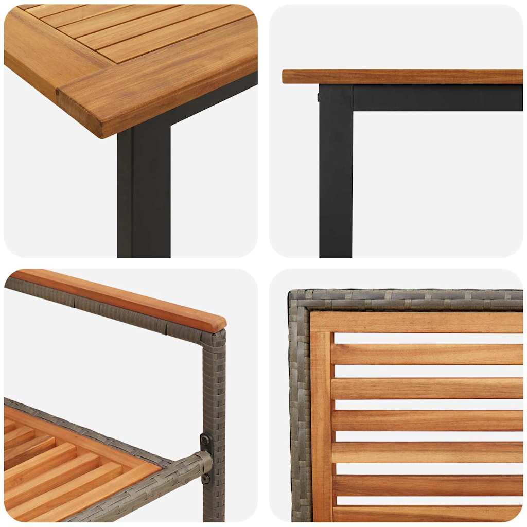 Ensemble de salle à manger pour jardin 5 pcs Gris - XIOS