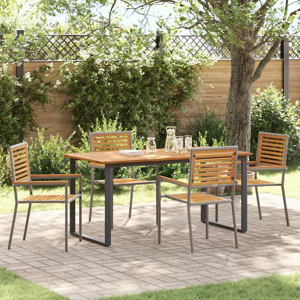 Ensemble de salle à manger pour jardin 5 pcs Gris - XIOS
