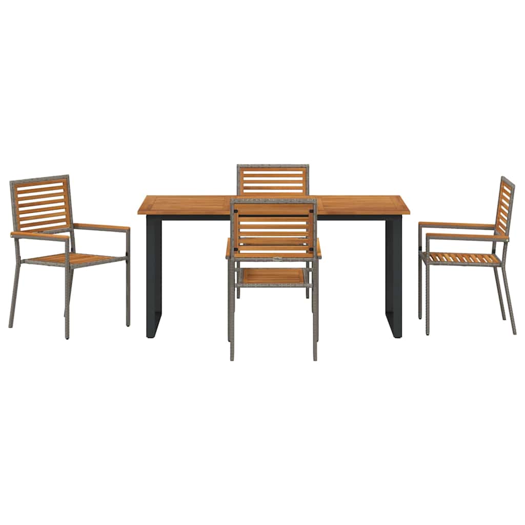 Ensemble de salle à manger pour jardin 5 pcs Gris - XIOS