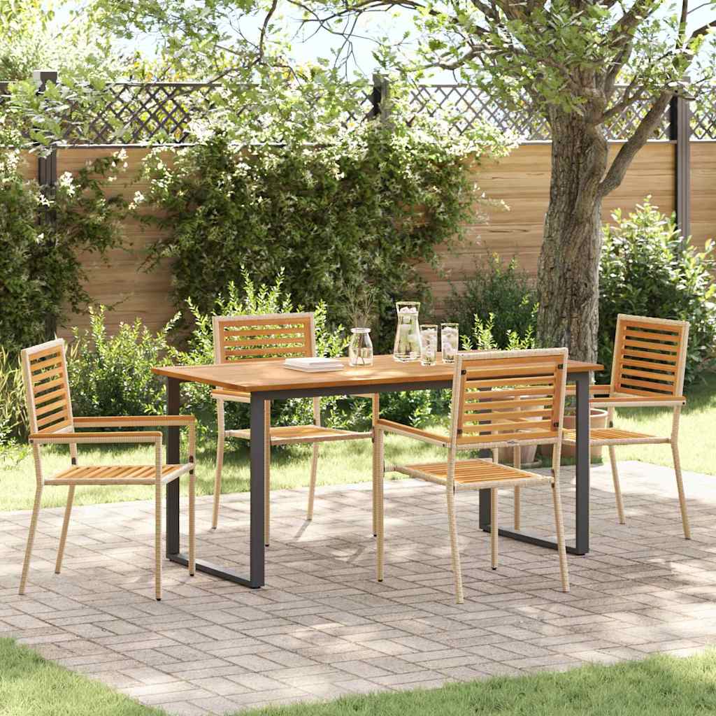 Ensemble de salle à manger pour jardin 5 pcs Beige - XIOS