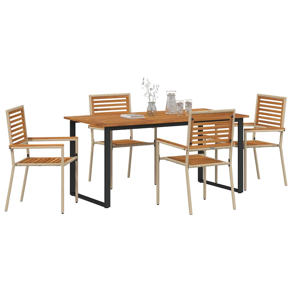Ensemble de salle à manger pour jardin 5 pcs Beige - XIOS