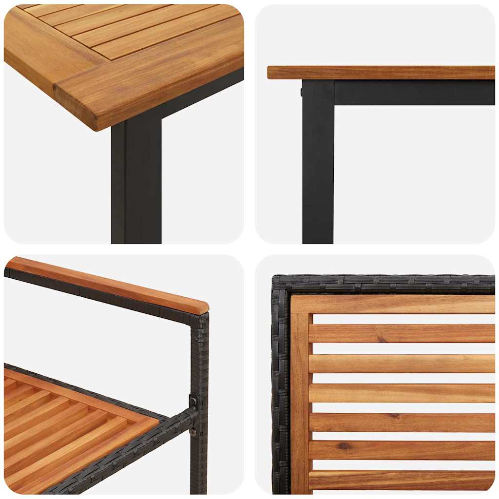 Ensemble de salle à manger pour jardin 7 pcs Noir - XIOS
