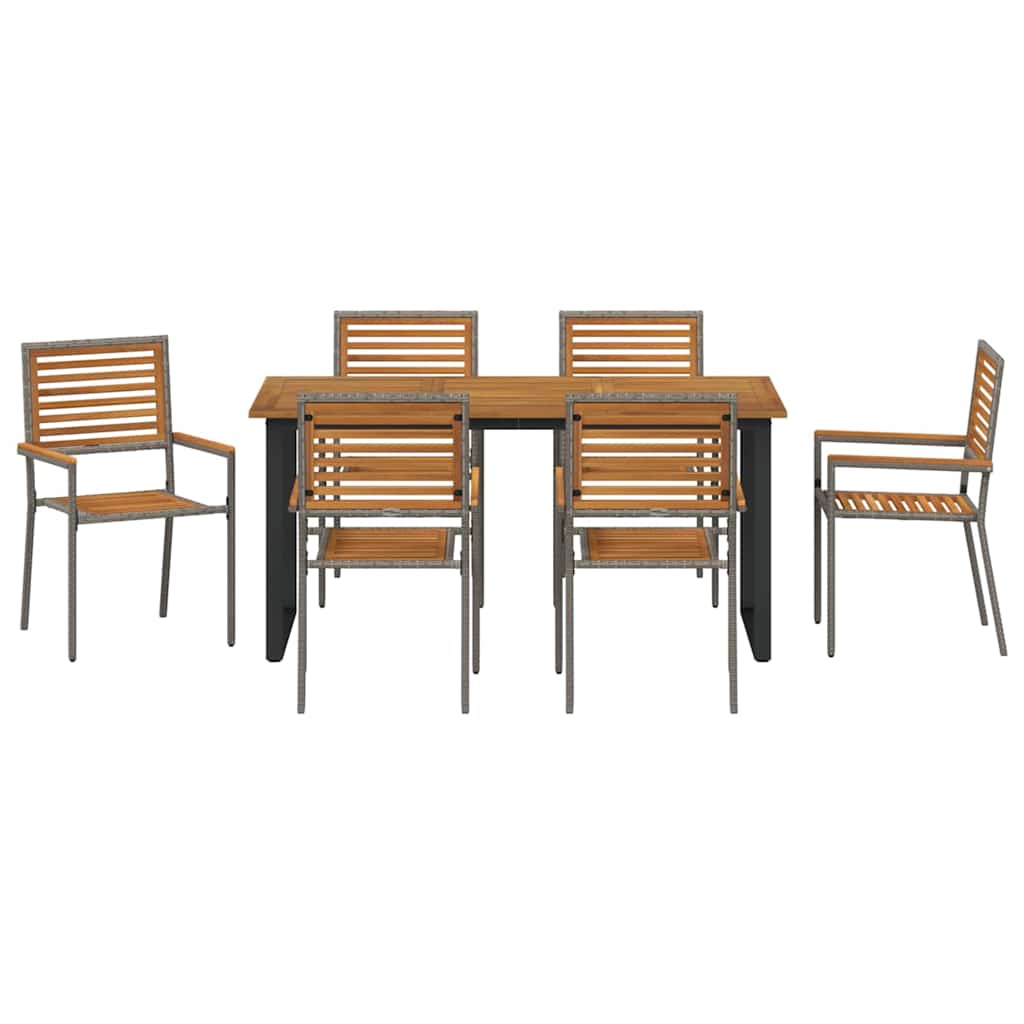 Ensemble de salle à manger pour jardin 7 pcs Gris - XIOS