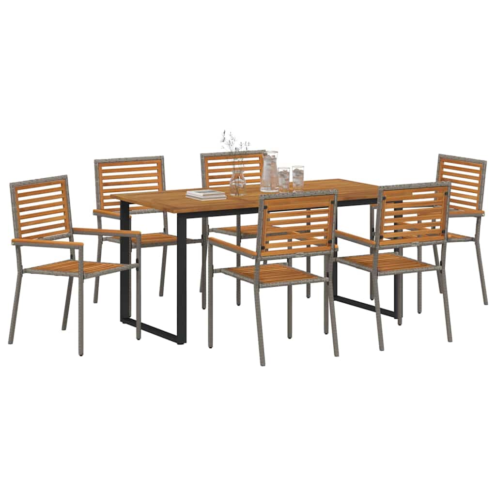 Ensemble de salle à manger pour jardin 7 pcs Gris - XIOS