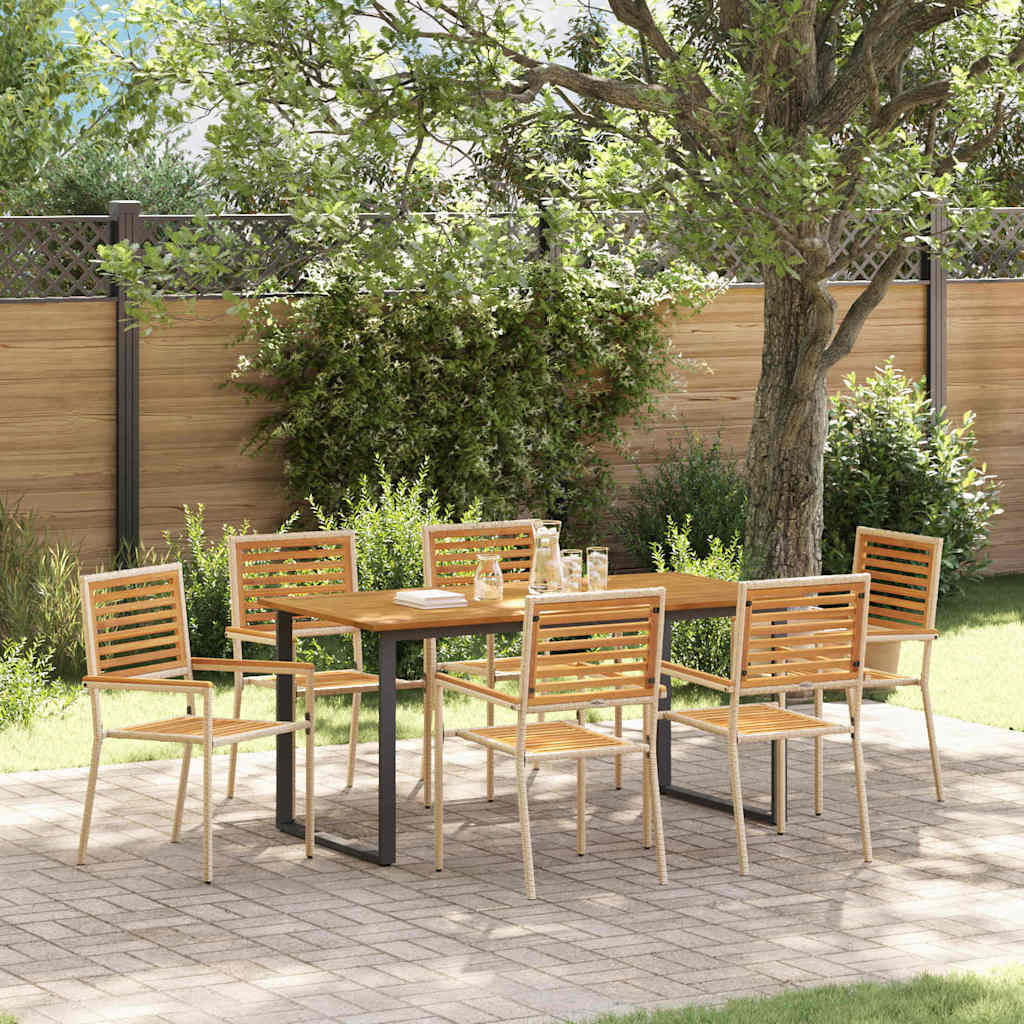 Ensemble de salle à manger pour jardin 7 pcs Beige - XIOS