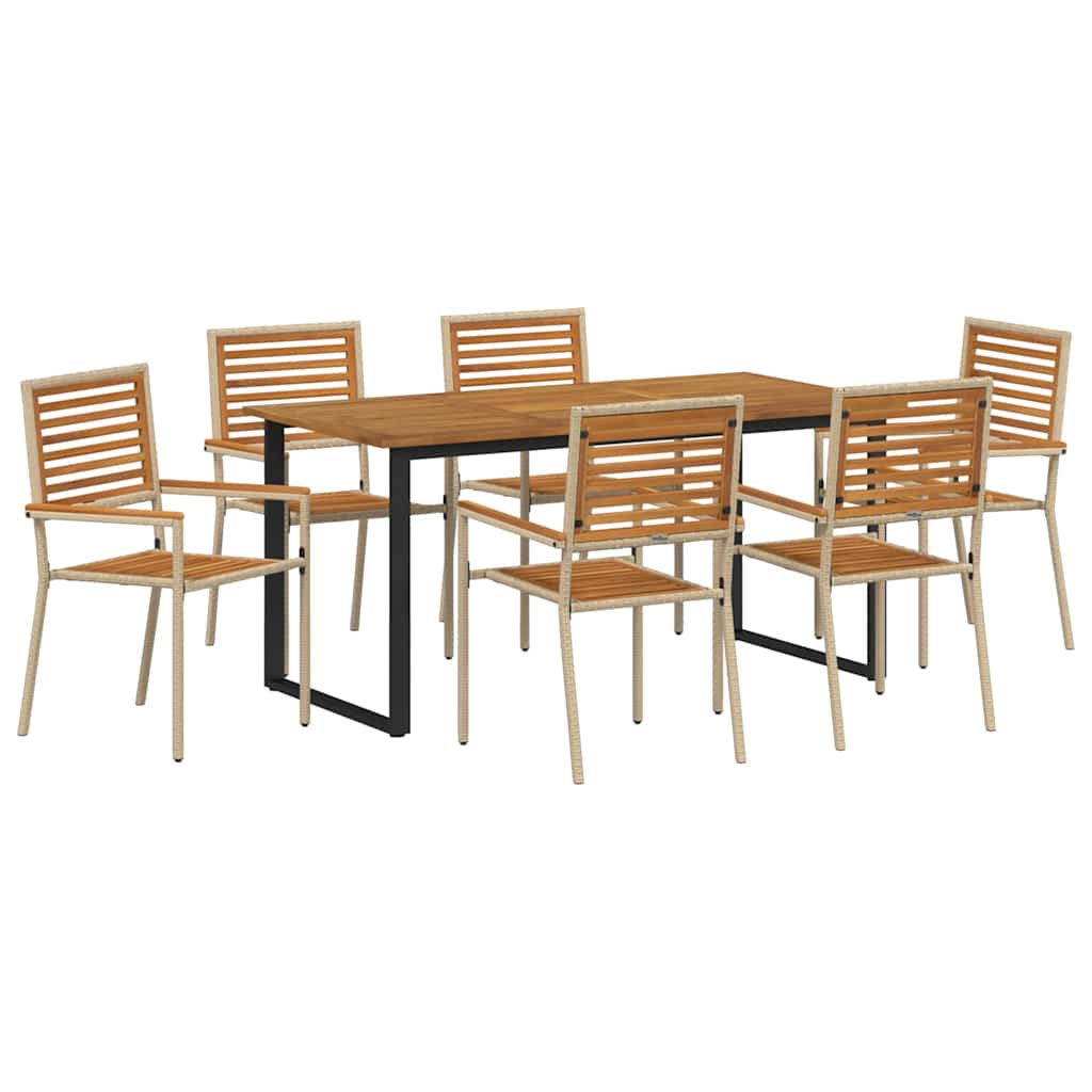 Ensemble de salle à manger pour jardin 7 pcs Beige - XIOS