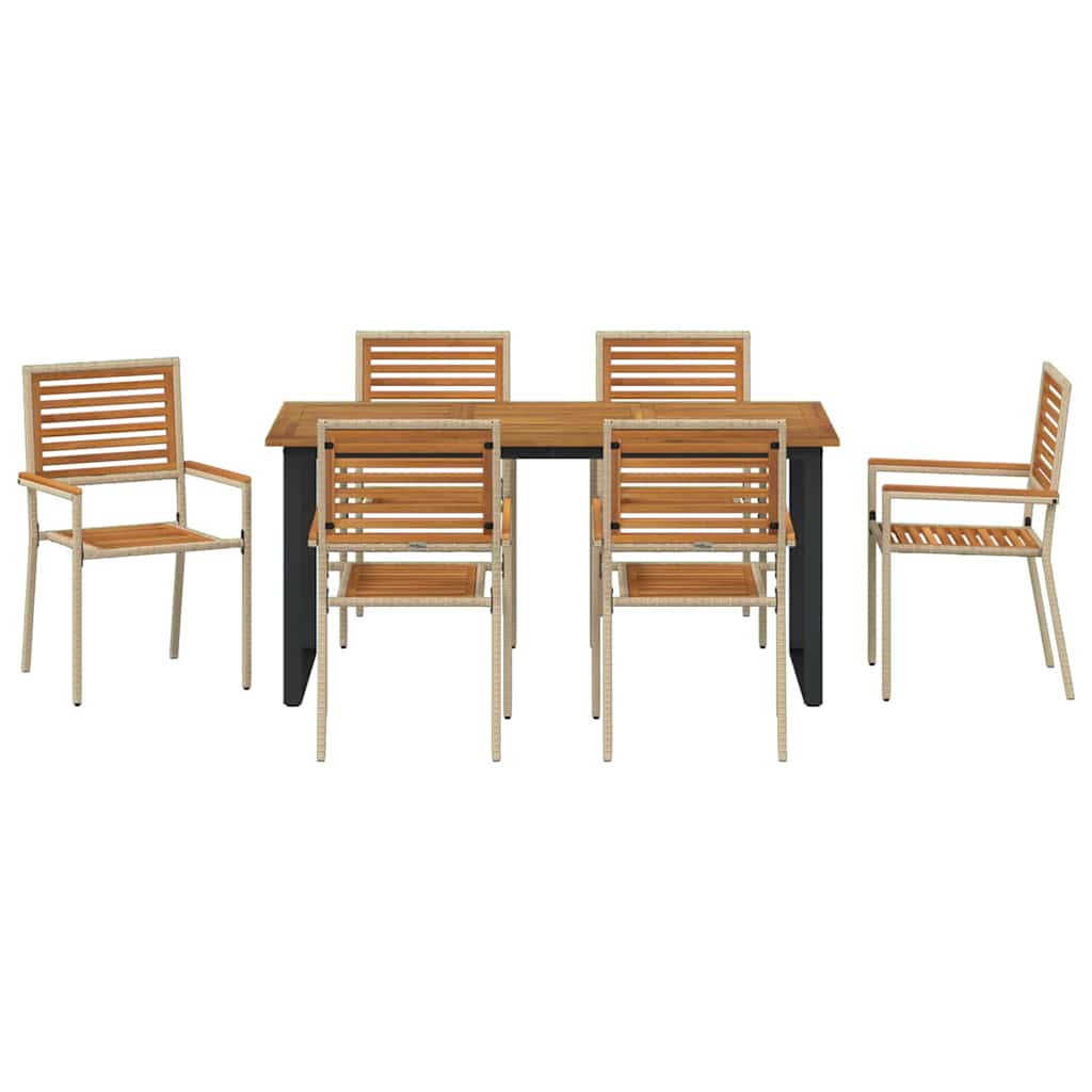 Ensemble de salle à manger pour jardin 7 pcs Beige - XIOS