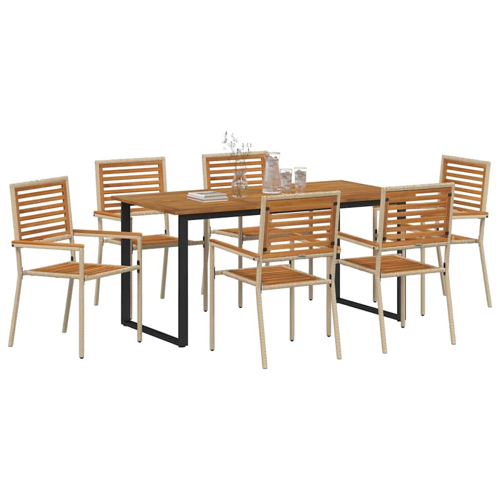 Ensemble de salle à manger pour jardin 7 pcs Beige - XIOS