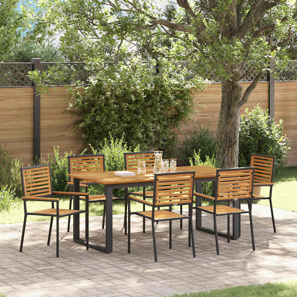 Ensemble de salle à manger pour jardin 7 pcs Noir - XIOS