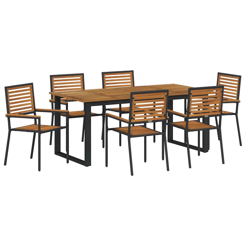 Ensemble de salle à manger pour jardin 7 pcs Noir - XIOS