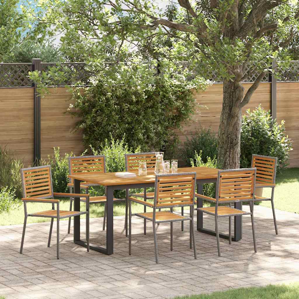 Ensemble de salle à manger pour jardin 7 pcs Gris - XIOS