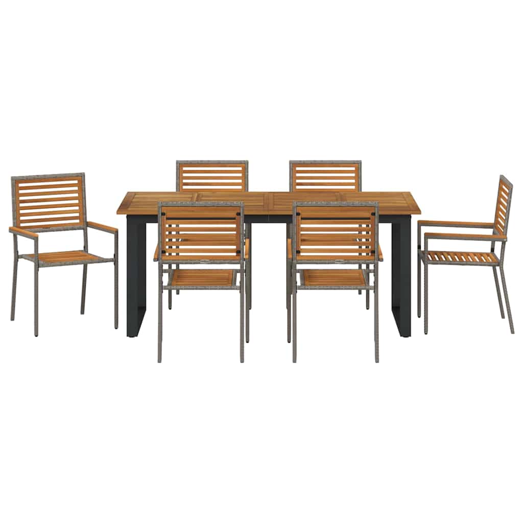 Ensemble de salle à manger pour jardin 7 pcs Gris - XIOS