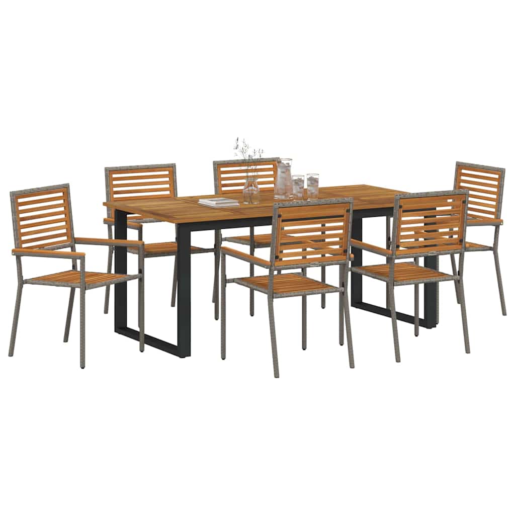 Ensemble de salle à manger pour jardin 7 pcs Gris - XIOS